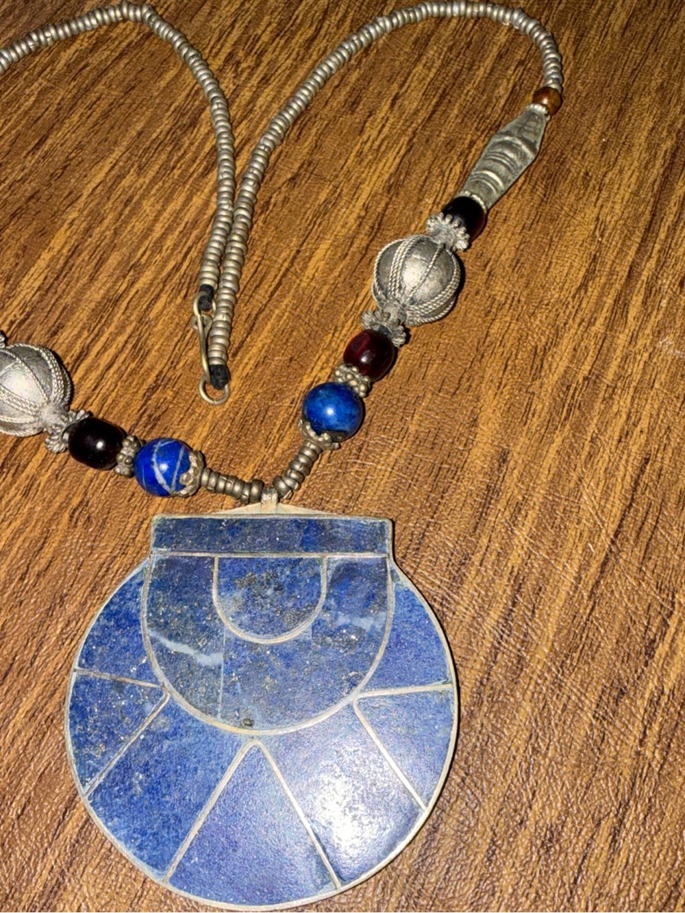 Afghan tribal lapis stones necklace beaded